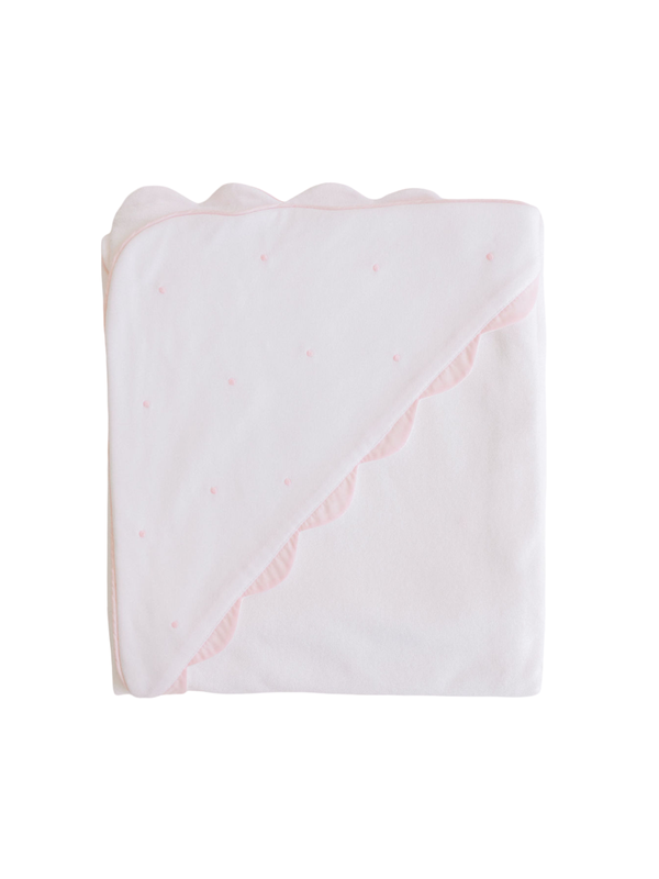 Pink Embroidered Dots Hooded Towel Baby Accessories Terry Tots