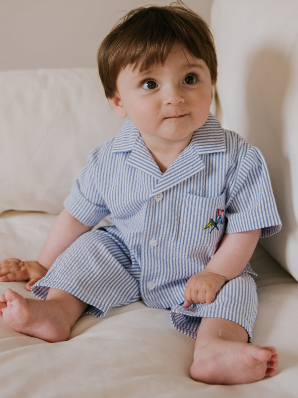 Almond Baby Seersucker Stripe Set Sets The New Society