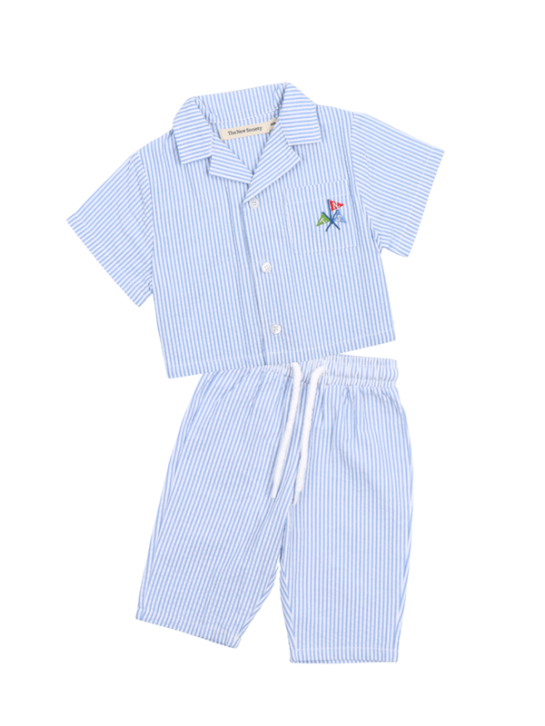 Almond Baby Seersucker Stripe Set