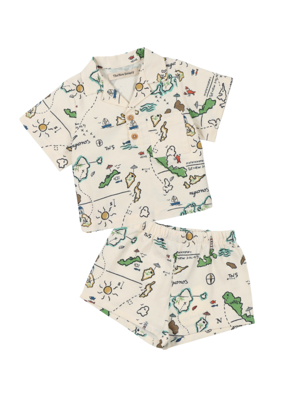 Arkoi Map Print Baby Set Sets The New Society Ivory 12M