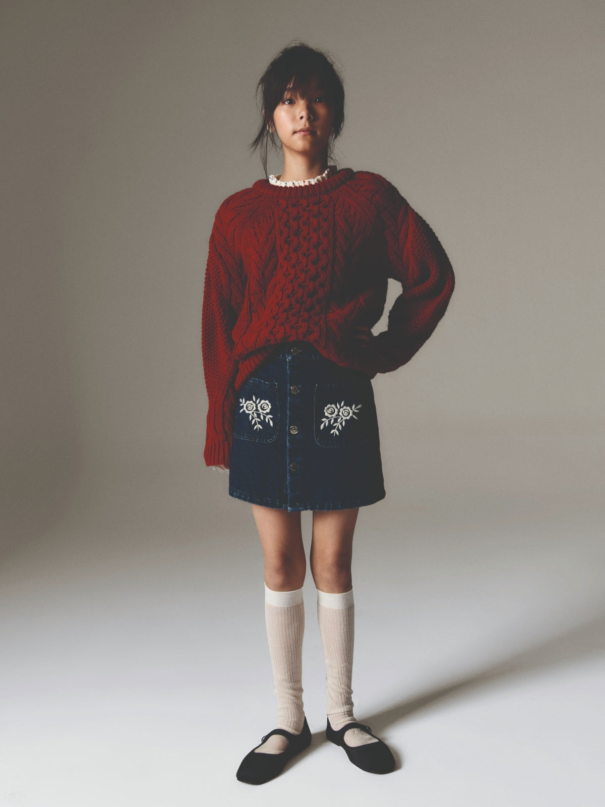 Danubio Denim Embroidered Skirt Skirts The New Society   