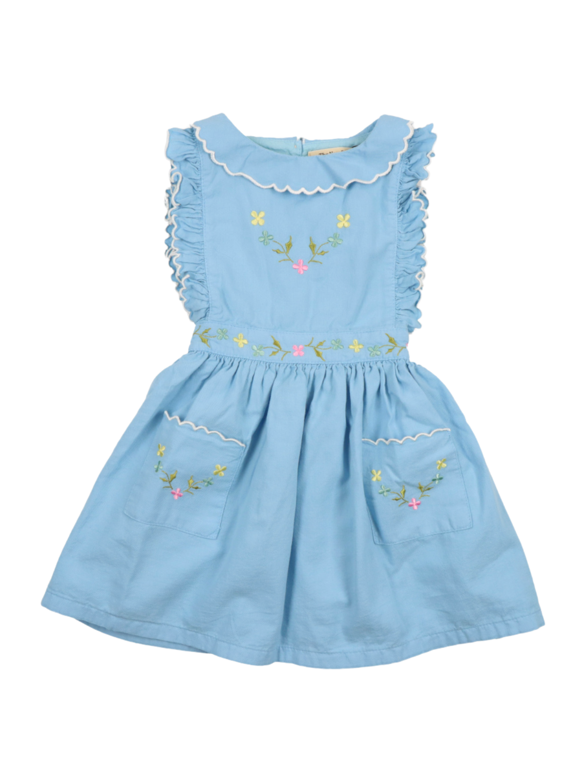 Hermione Embroidered Pinafore Dress Dresses The New Society Powder Blue 2Y