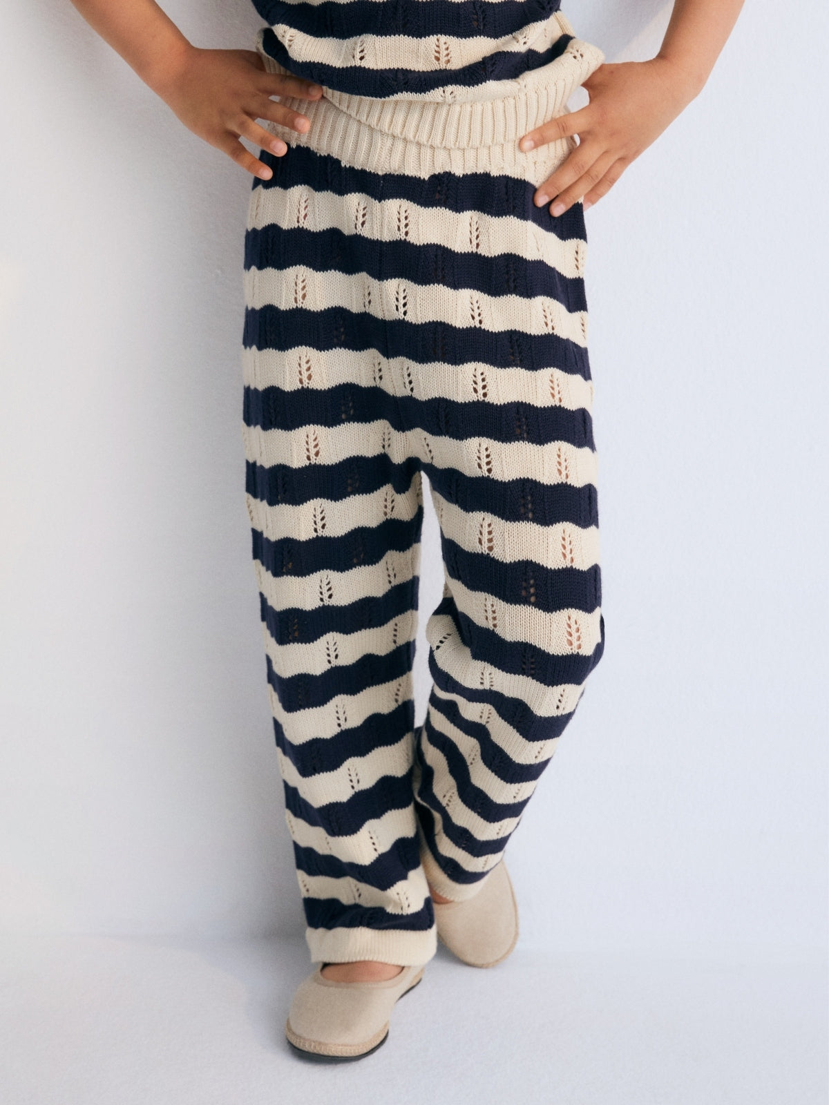 Marina Pointelle Stripe Pants Set Sets The New Society