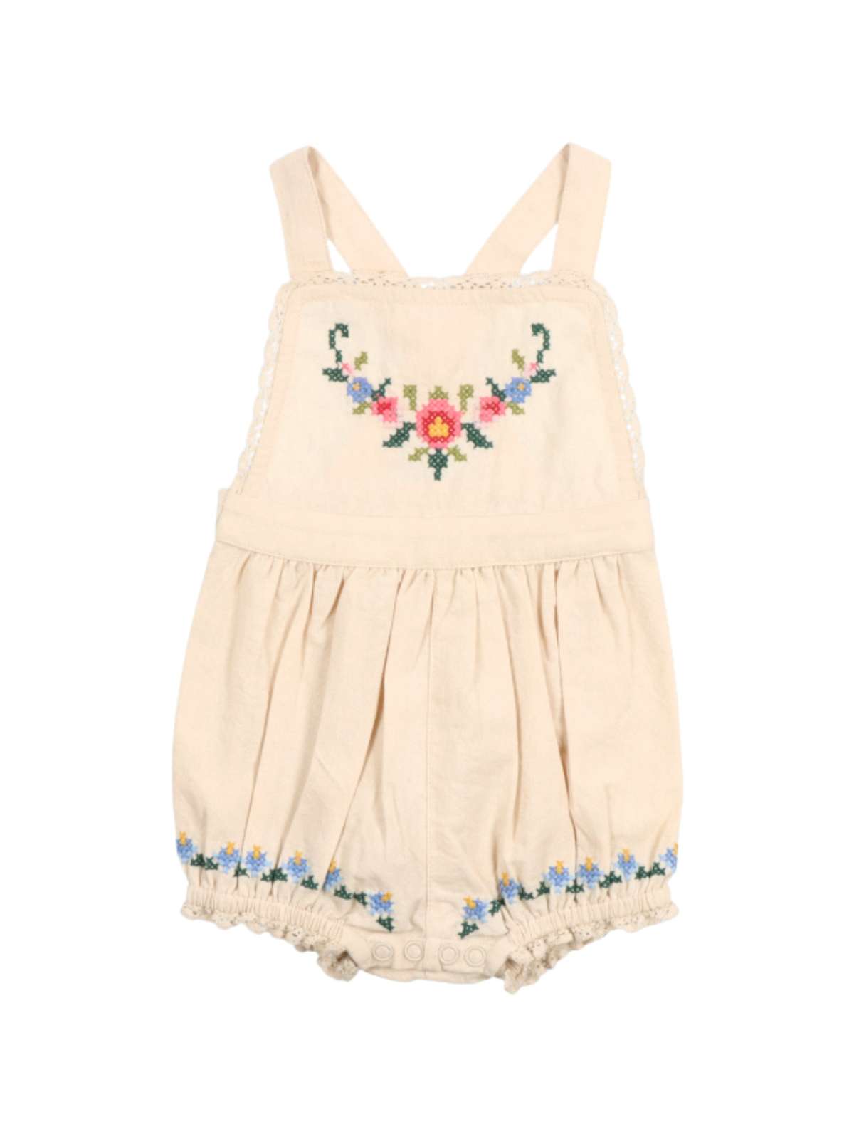 Narcise Embroidered Romper Rompers The New Society Ecru 6M