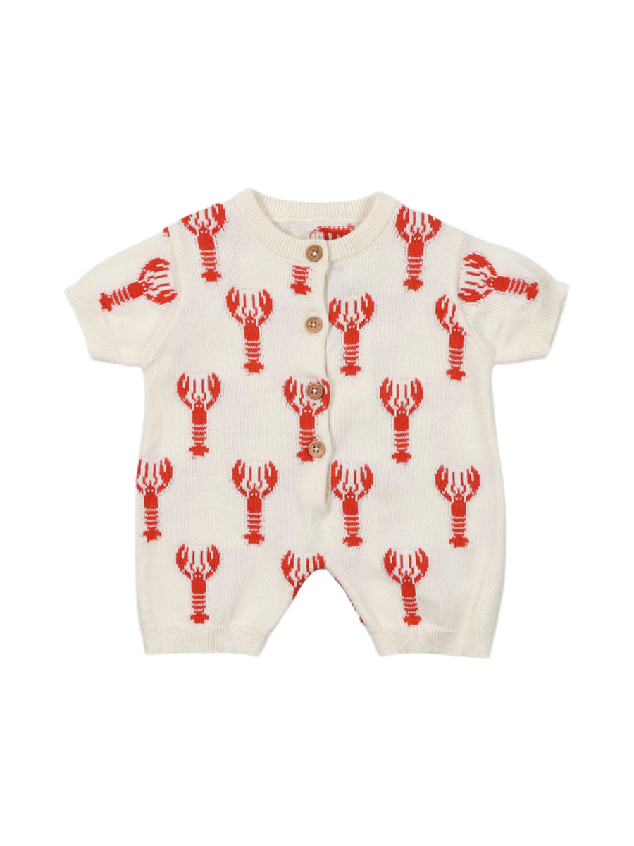 Oia Knit Lobster Romper Rompers The New Society Ivory 6M