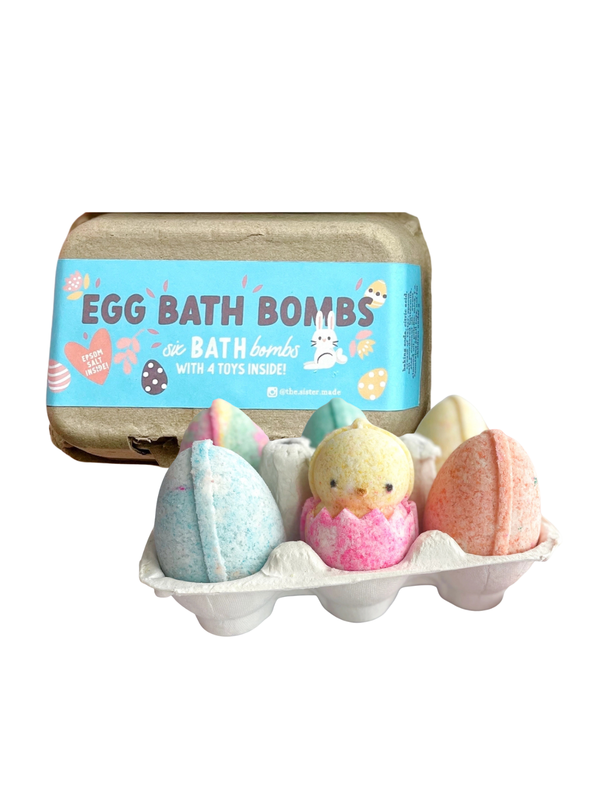 Easter Egg Bath Bombs with Hidden Toys Bath Toys The Sister Made