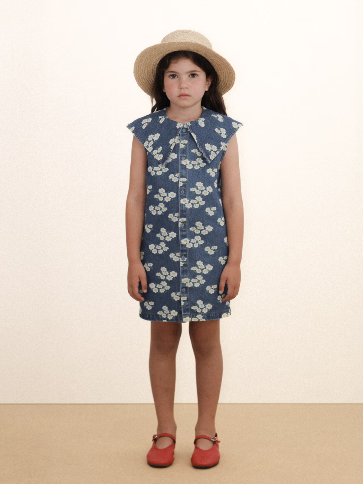 tiny cottons denim dress Printed denim dress in blue - Tinycottons
