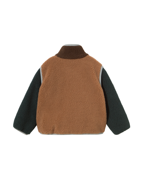 Brown Colorblock Sherpa Jacket