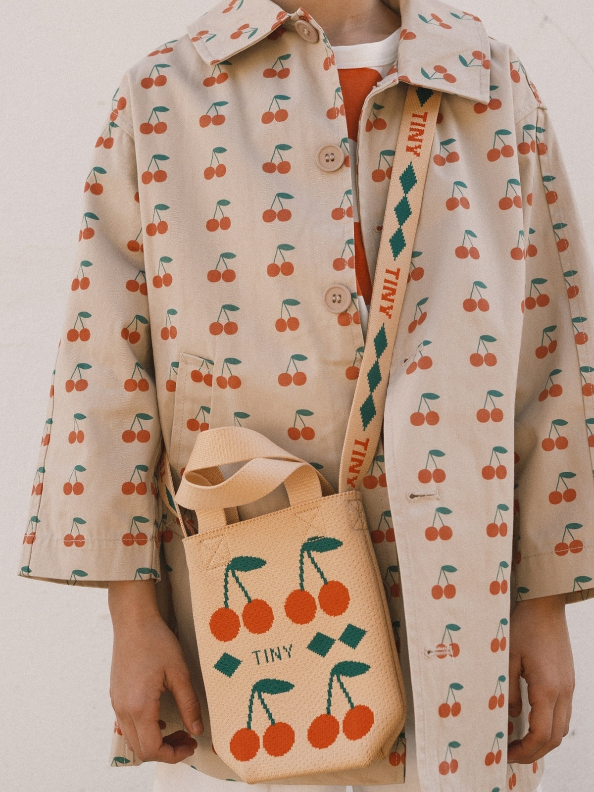 Cherries Trench Coat Outerwear Tiny Cottons