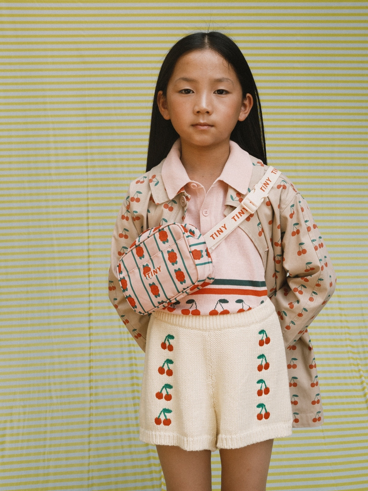 Cherries Trench Coat Outerwear Tiny Cottons