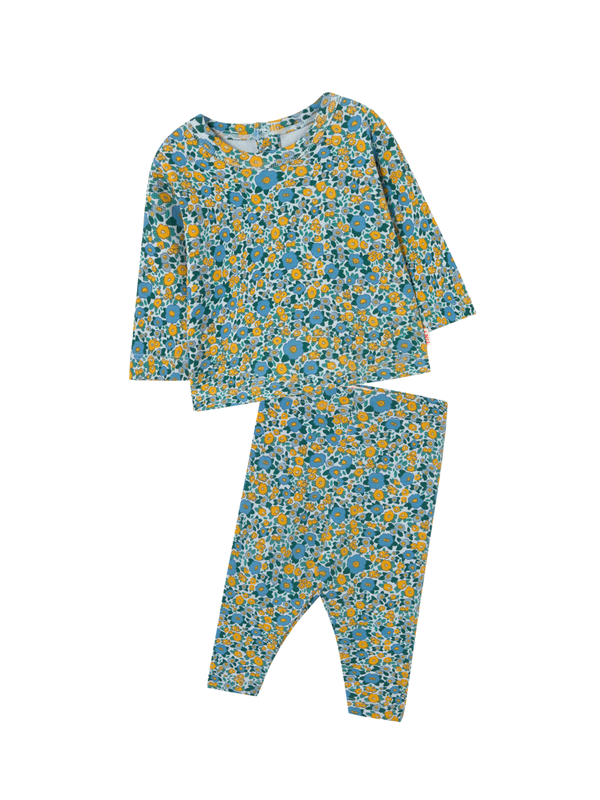 Flower Print Rib Baby Set