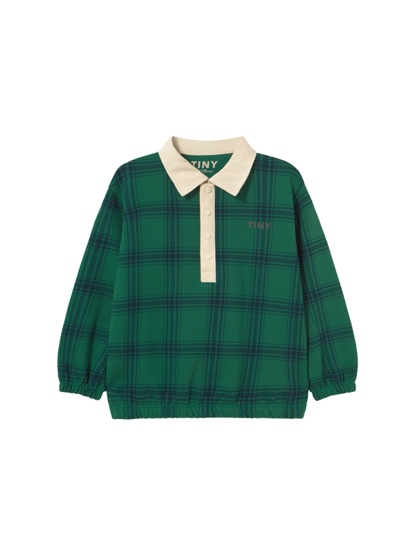 Green Check Polo Sweatshirt