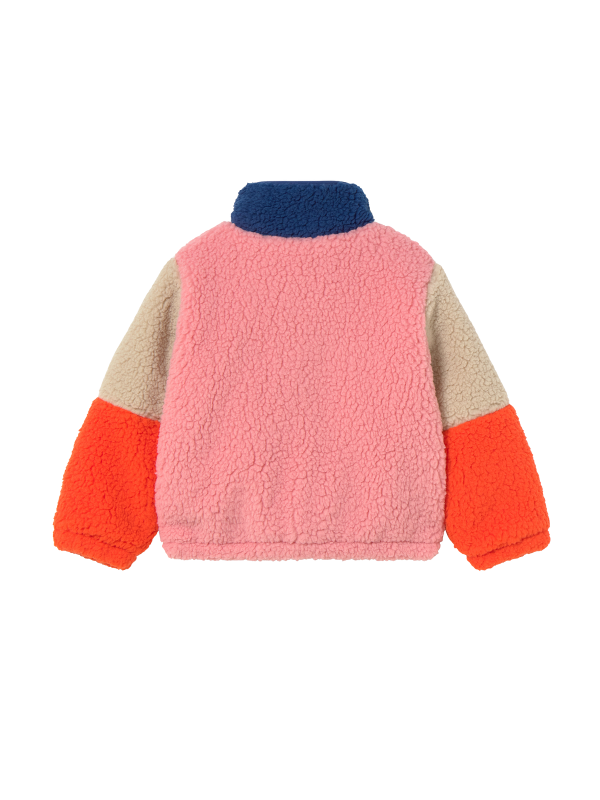 Pink Colorblock Polar Sherpa Jacket Outerwear Tiny Cottons