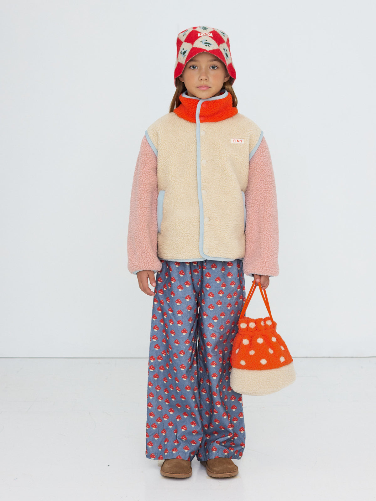Pink Colorblock Sherpa Jacket Outerwear Tiny Cottons