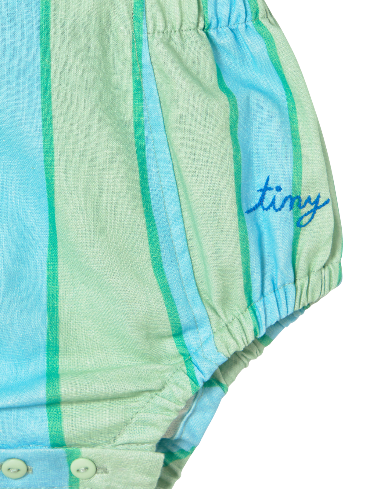 Retro Stripes Linen Romper Rompers Tiny Cottons