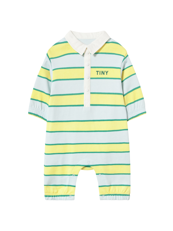 Retro Striped Polo Romper Rompers Tiny Cottons Mellow Stripe 6M