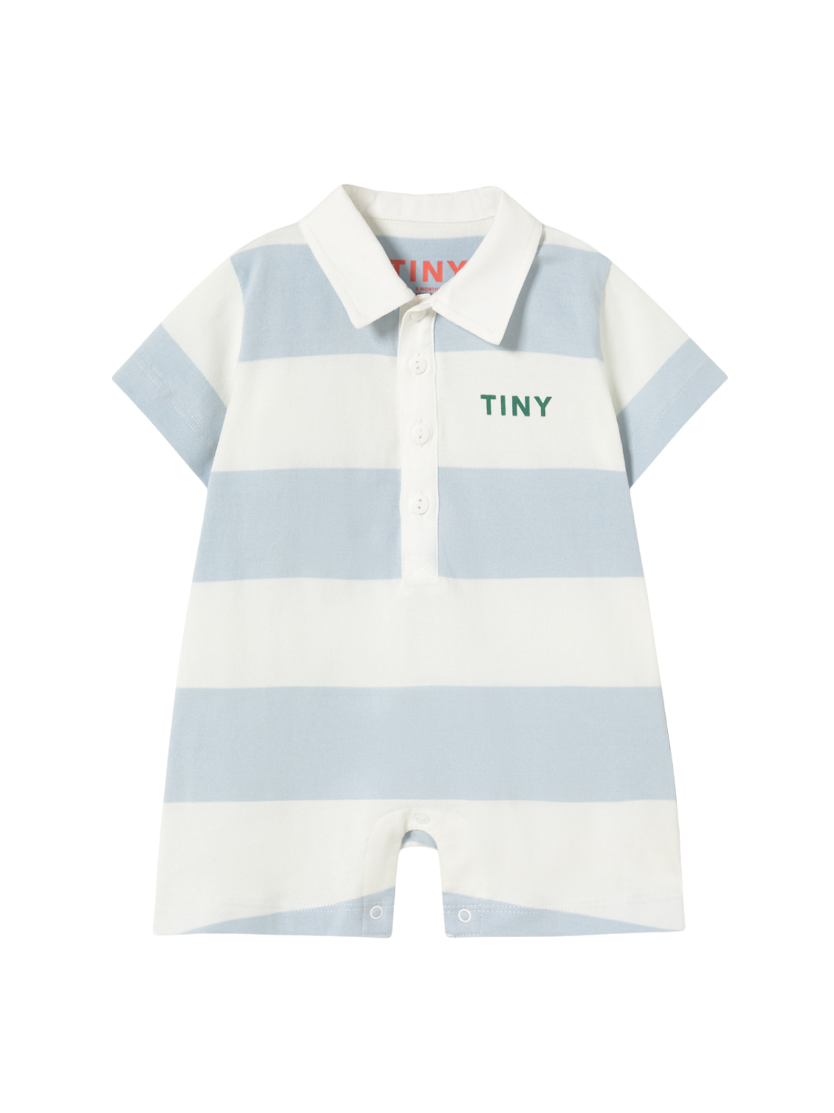 Stripes Knit Polo Romper Rompers Tiny Cottons Sky Stripe 6M