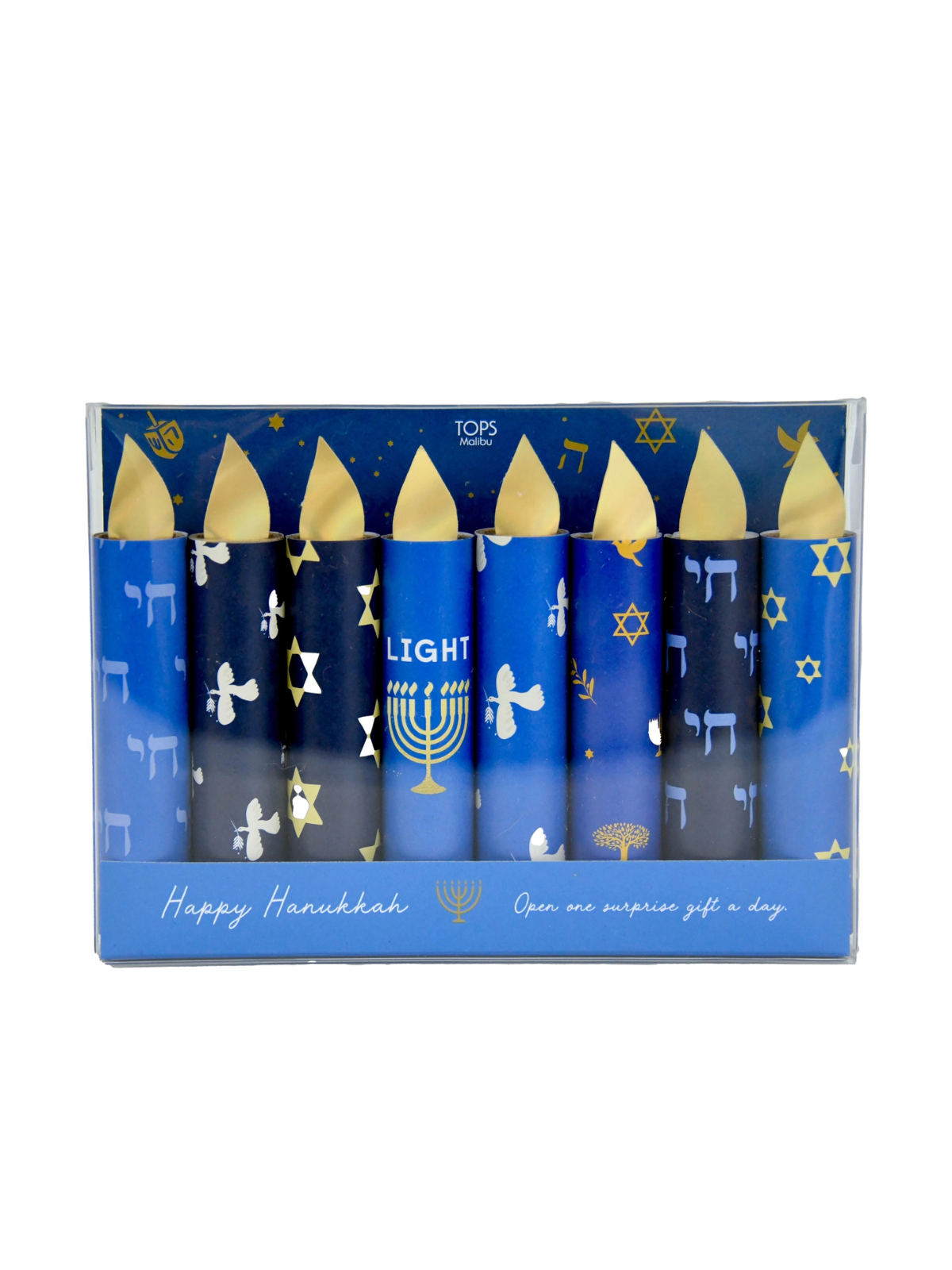 Happy Hanukkah Festival of Lights - Set of 8 Surprise Candles Party Supplies Tops Malibu   