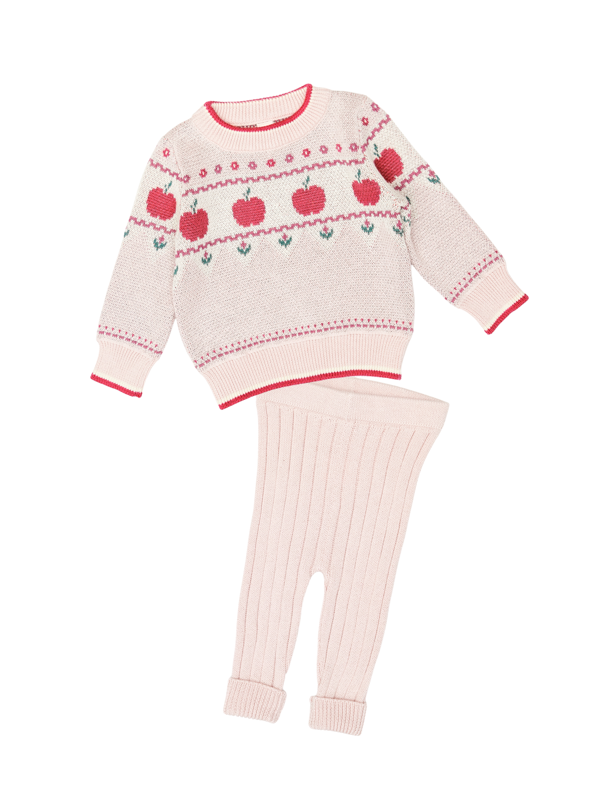 Apple Sweater Set Sets Tun Tun Rose 6-12M