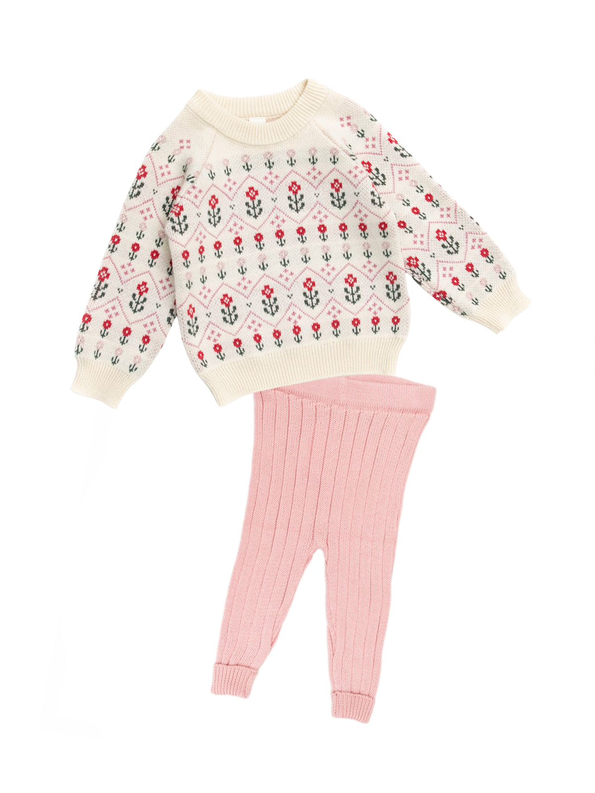 Autumn Sweater Set Sets Tun Tun Pink 6-12M 