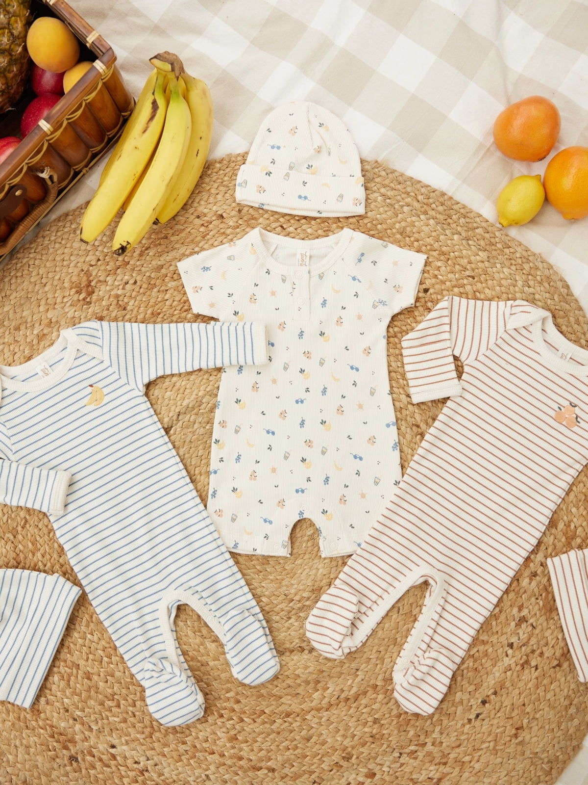 Picnic Print Cotton Romper Rompers Tun Tun