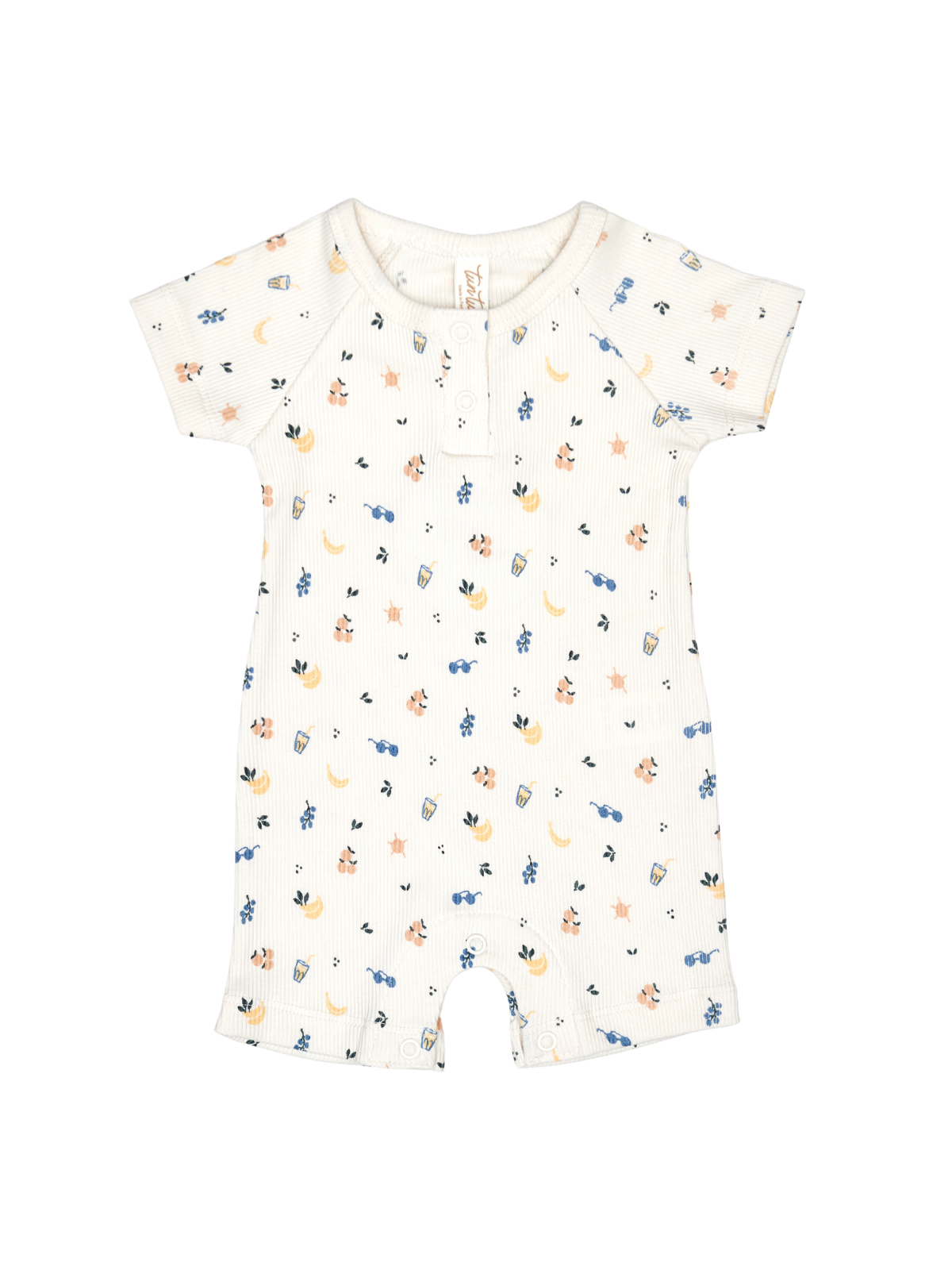 Picnic Print Cotton Romper Rompers Tun Tun White 3-6M