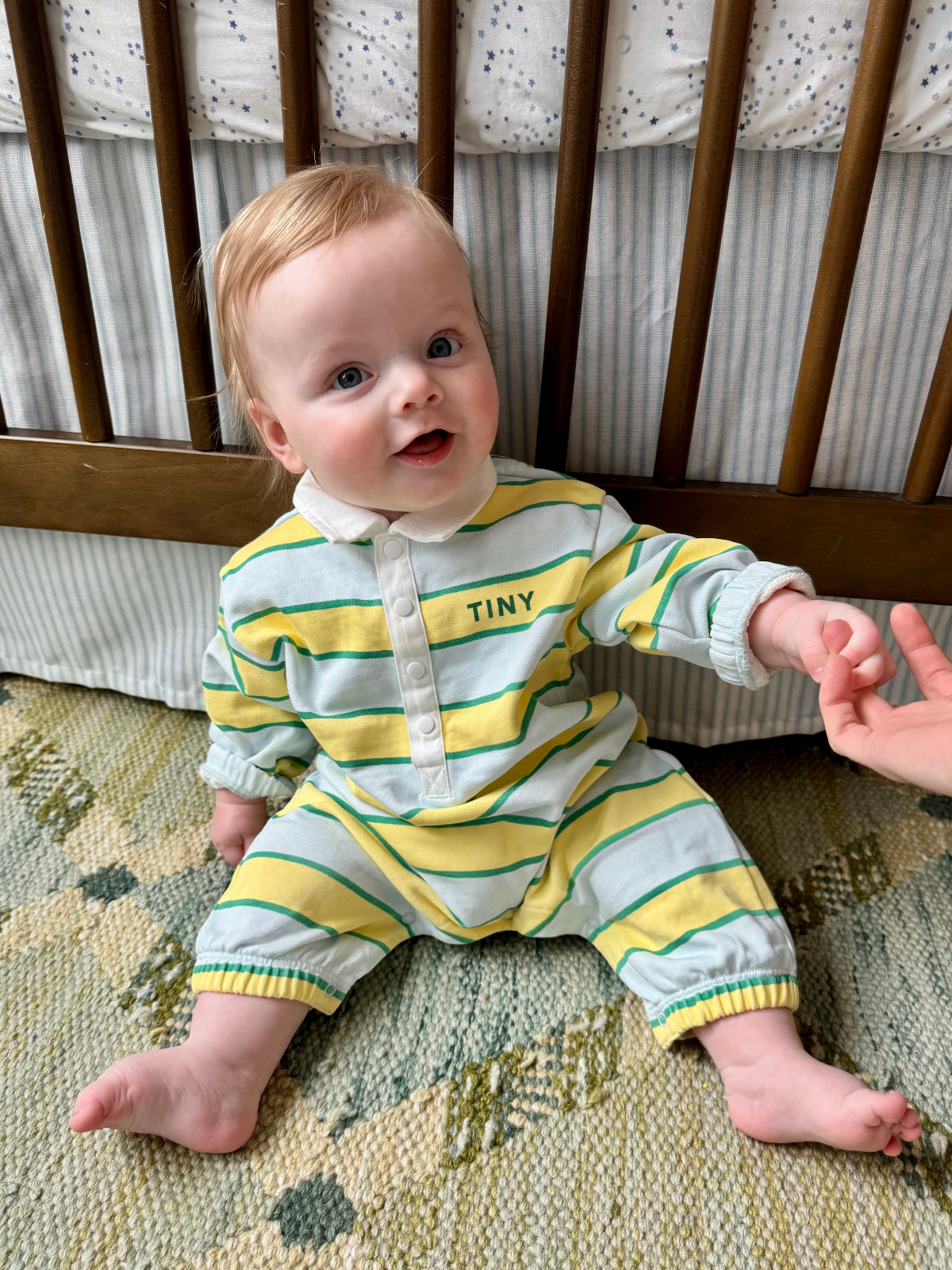 Retro Striped Polo Romper Rompers Tiny Cottons