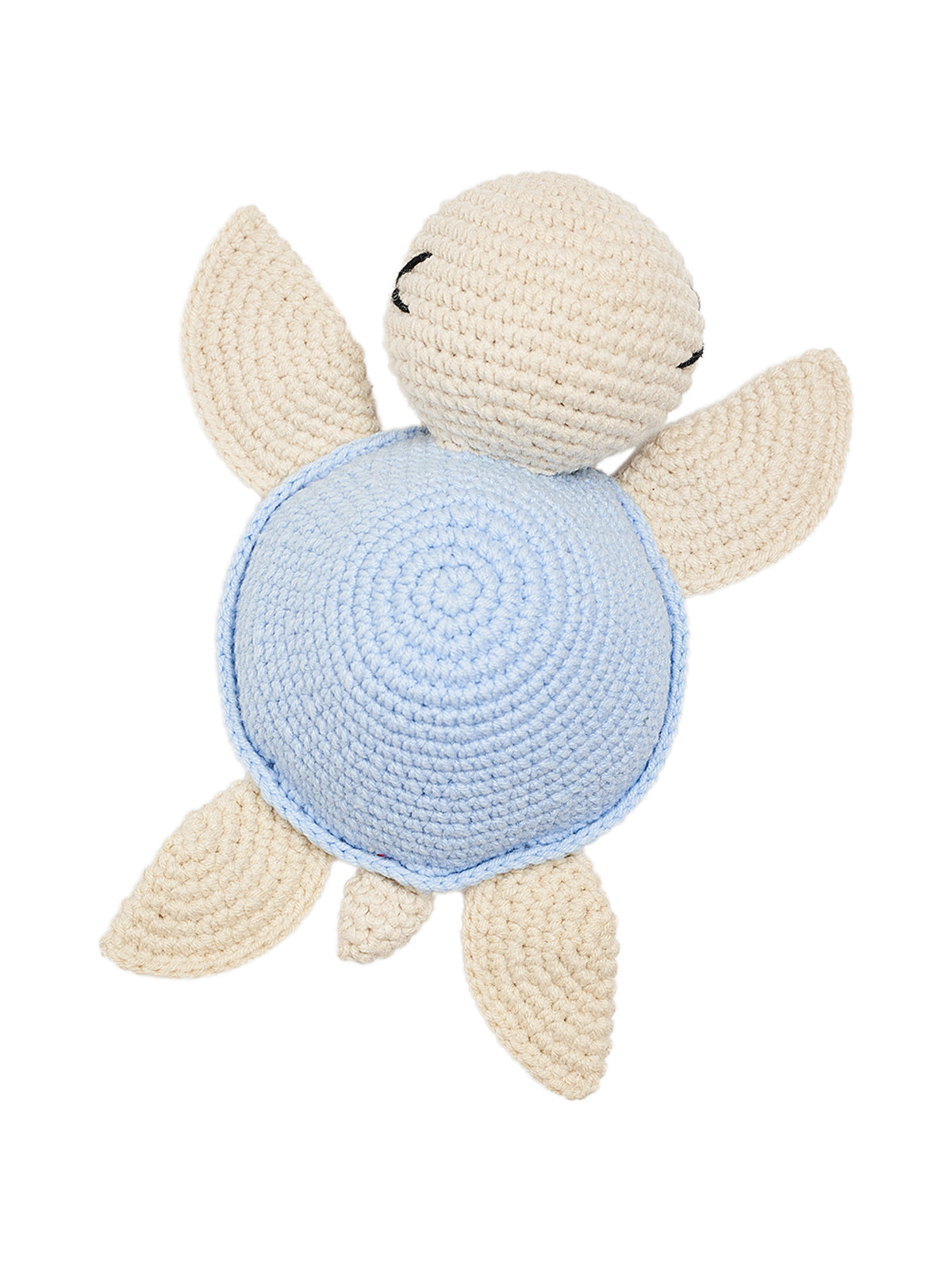 Hand outlets crocheted turtle