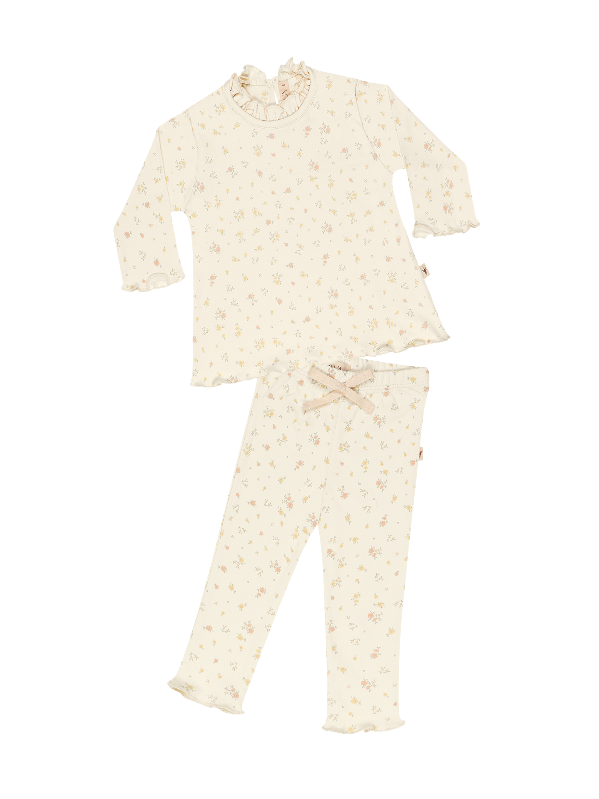 Floral Ruffle Long Sleeve Tee Set Sets UAUA Florenza 3-6M