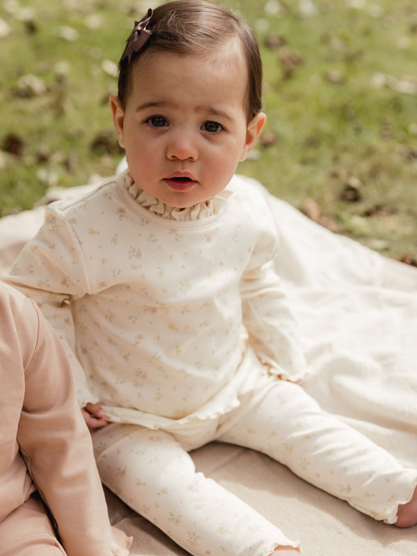 Floral Ruffle Long Sleeve Tee Set Sets UAUA