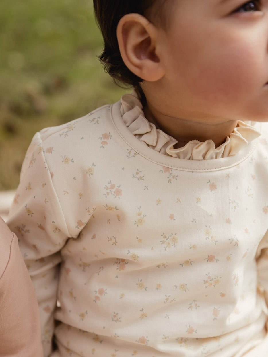 Floral Ruffle Long Sleeve Tee Set Sets UAUA