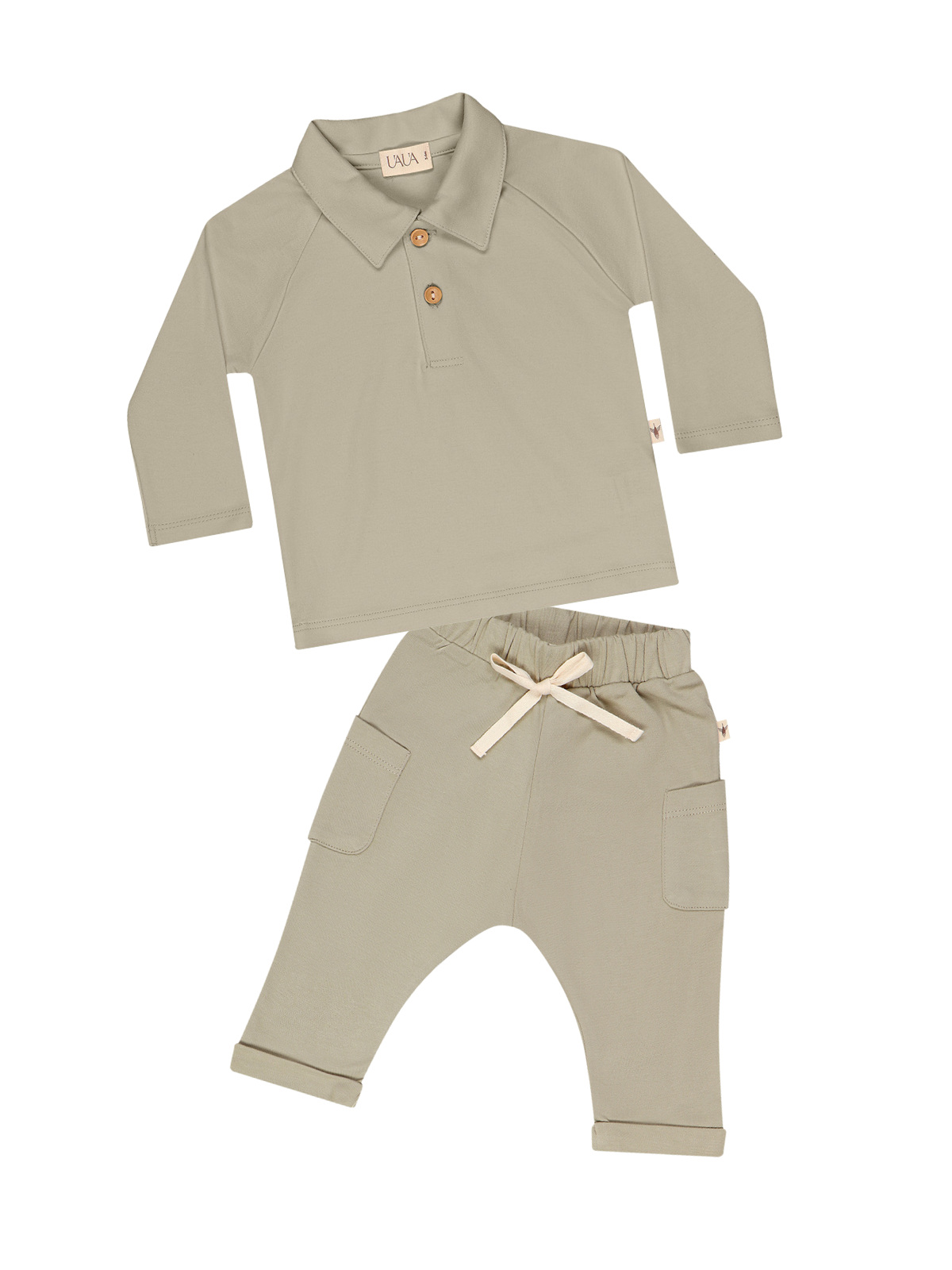 Long Sleeve Polo Set Sets UAUA Oceano 3-6M
