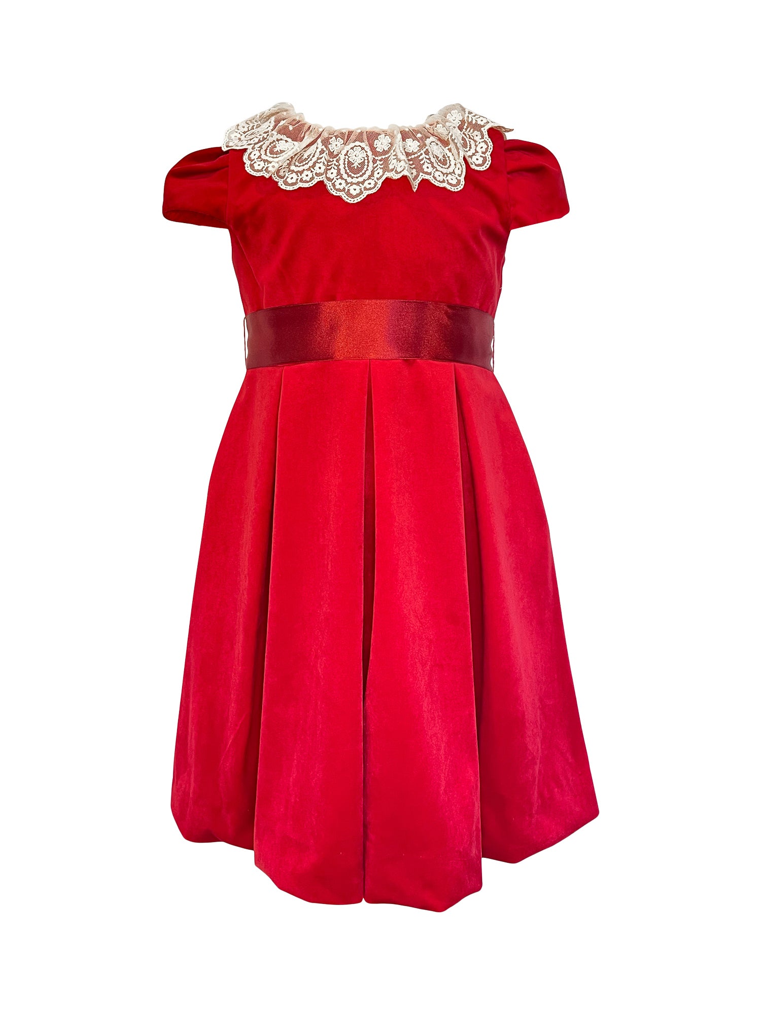 Deluxe Velvet Dress Dresses Luli & Me Red 4 