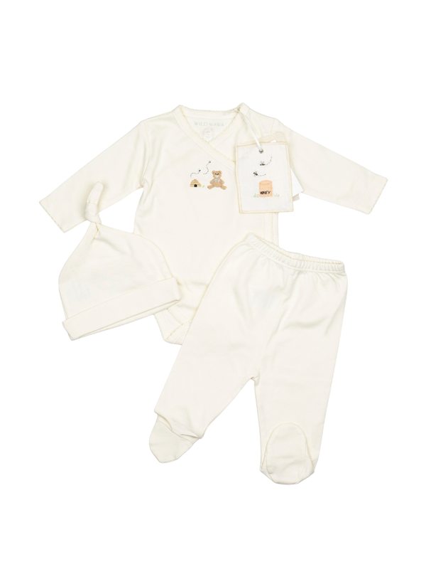 Honey Bear Embroidered Newborn Set