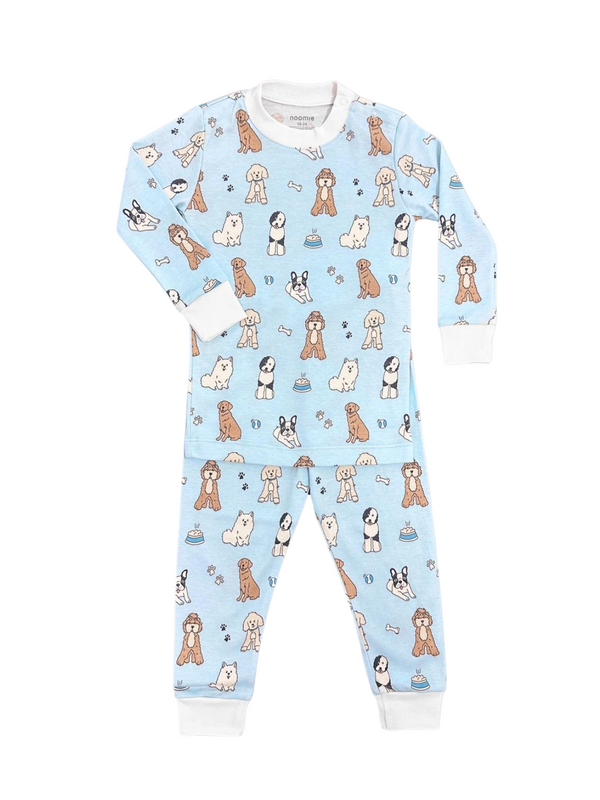 Doggy Day Care Two Piece PJ Pajamas Baby Noomie Light Blue 2T 
