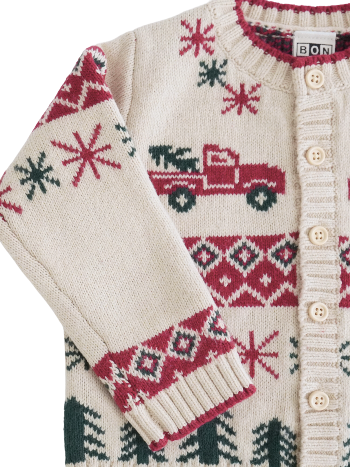 Joel Christmas Truck Cardigan Sweaters Bonton   