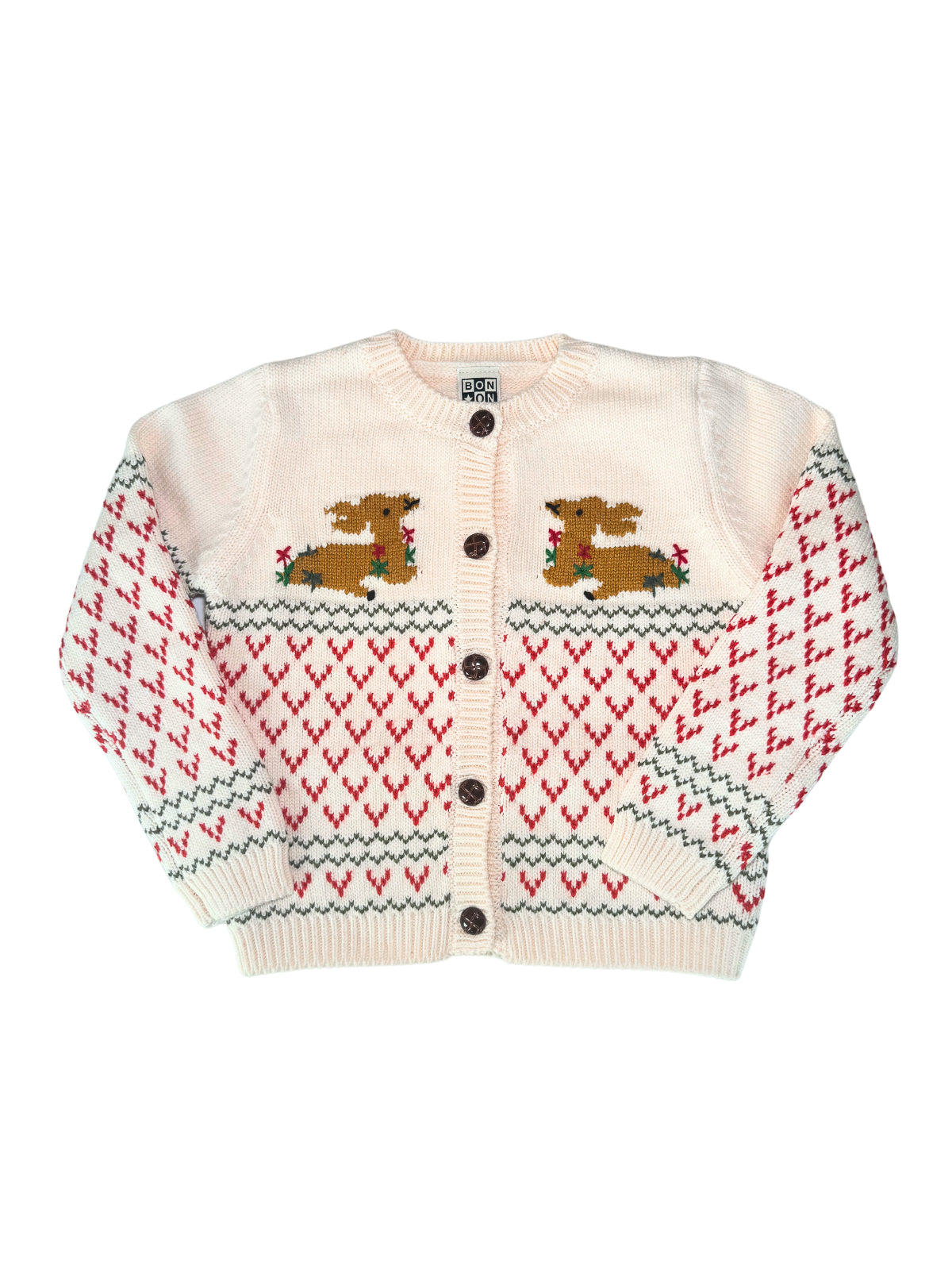 Lilou Reindeer Cardigan Sweaters Bonton   