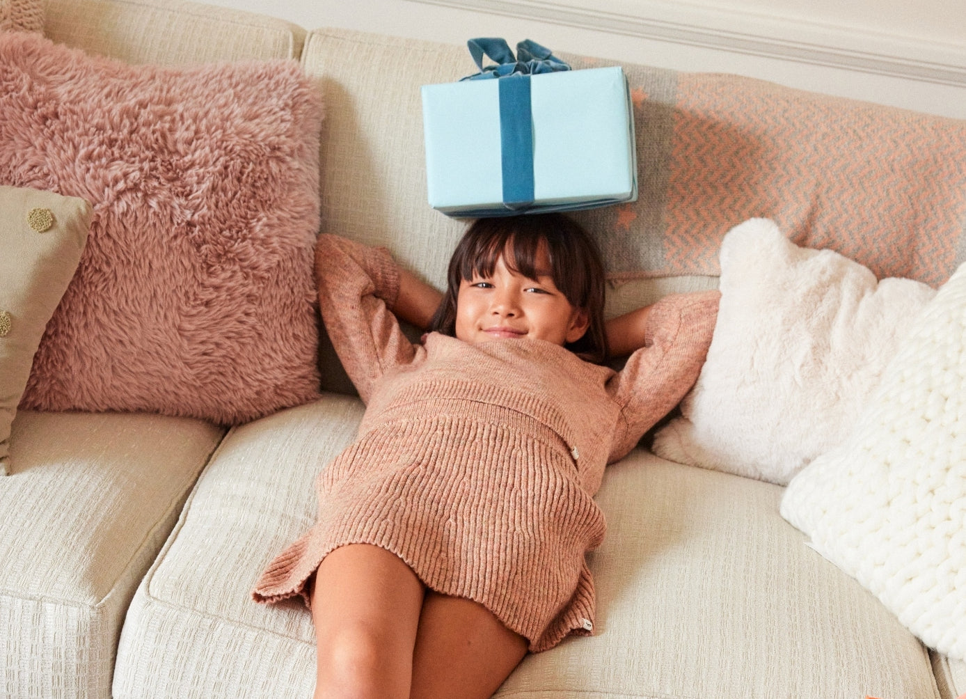 little girl with gift