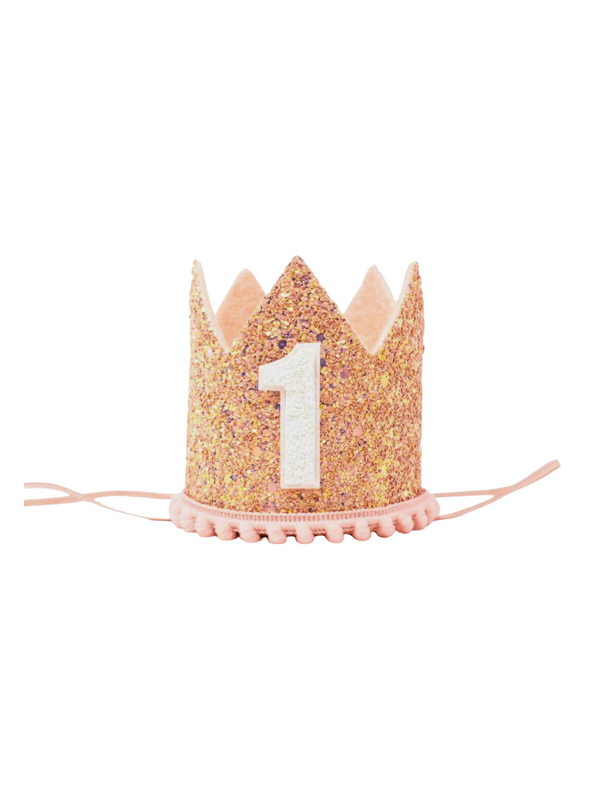 Glitter Birthday Crown Hair Accessories Little Blue Olive Rose Gold 1Y 