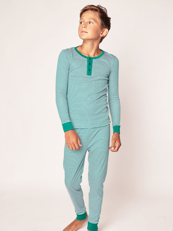 Green Stripe Pajama Set