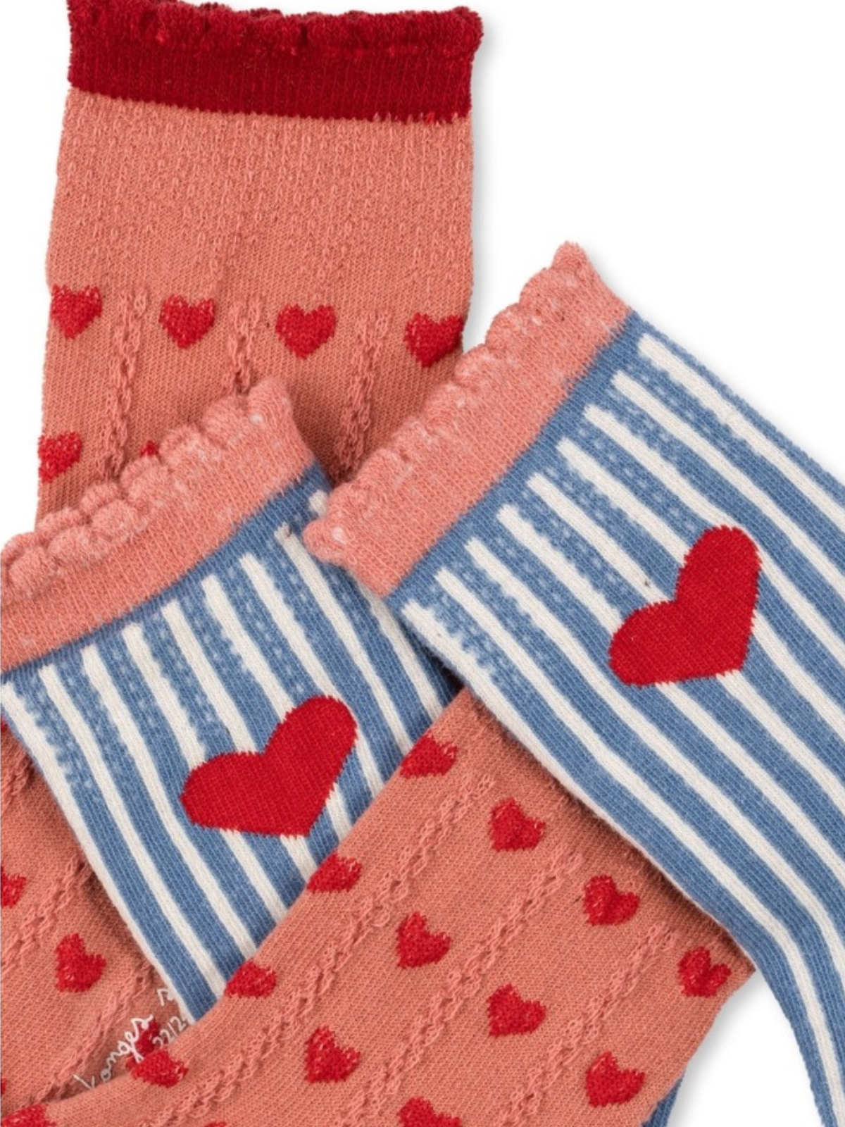 2 Pack of Heart Jacquard Socks Socks Konges Sløjd   