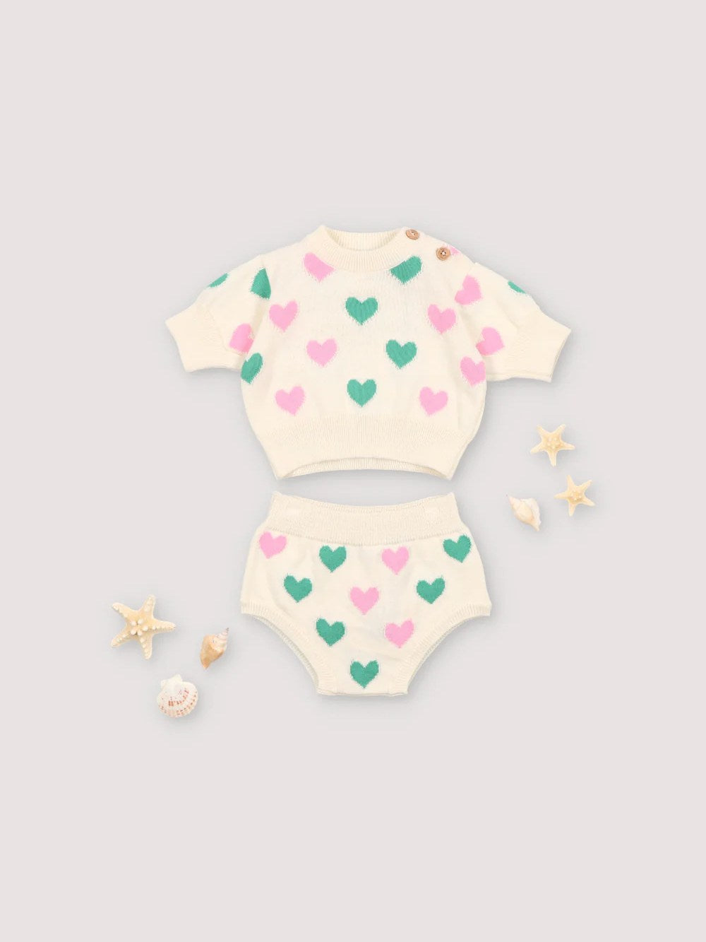 Oia Baby Heart Knit Set Sets The New Society