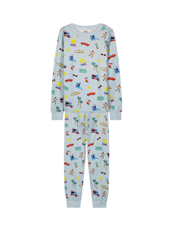 Los Angeles PJ Set Pajamas Smaller Things Sky Blue 2 