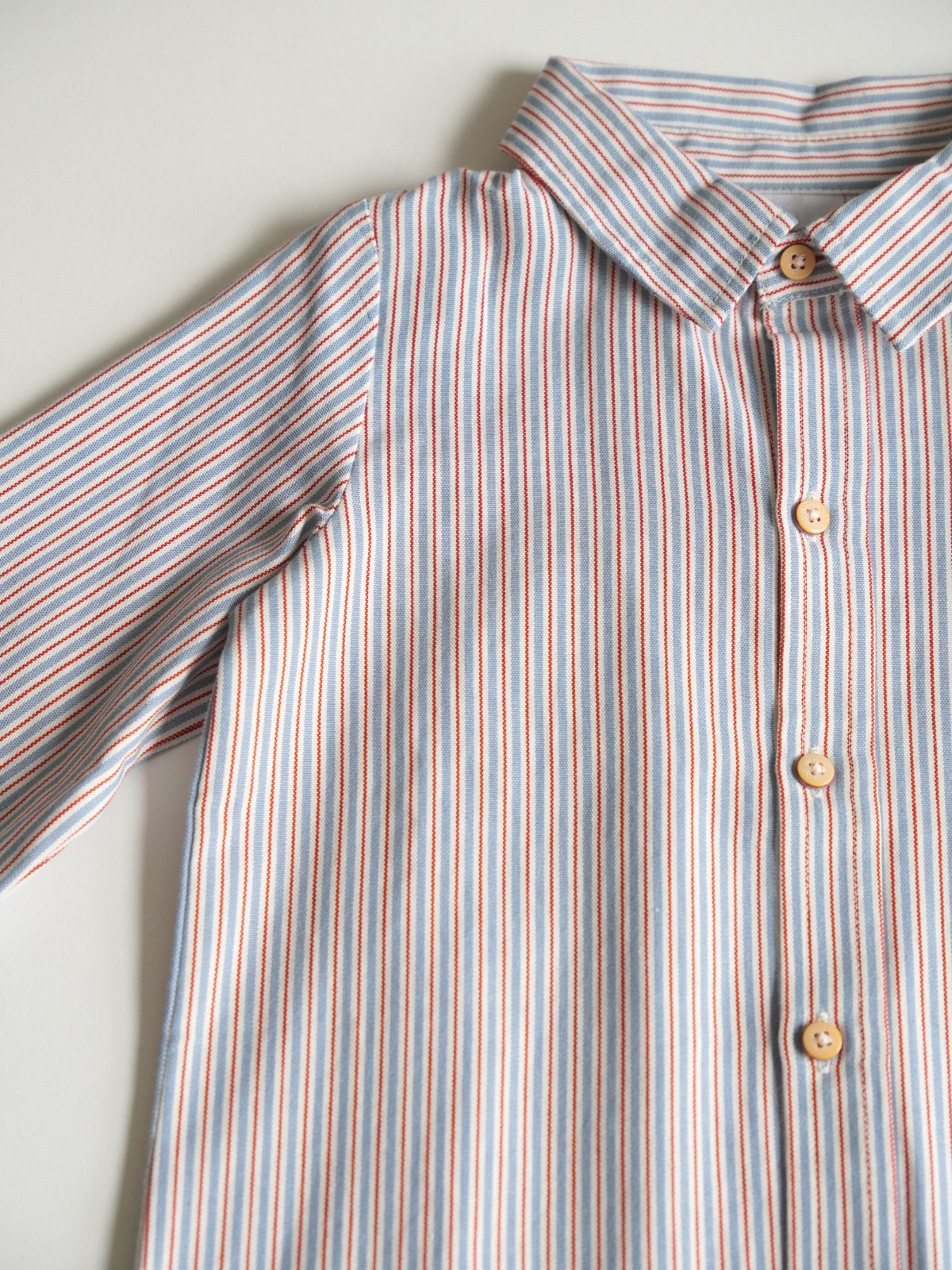 Jeffe Shirt - Indigo Linen Stripe Tops Oso & Me