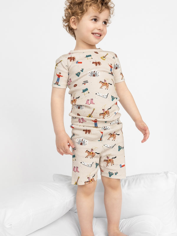 Texas Cowboy PJ Short Set Pajamas Smaller Things   