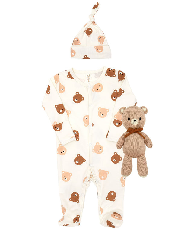 Footie & Baby Bear Set Pajamas Tun Tun Natural 0-3M 
