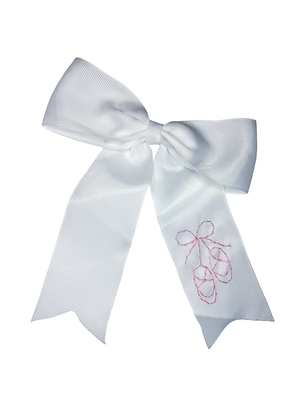 Ballet White Bow Hair Accessories Hibiscus Linens White  