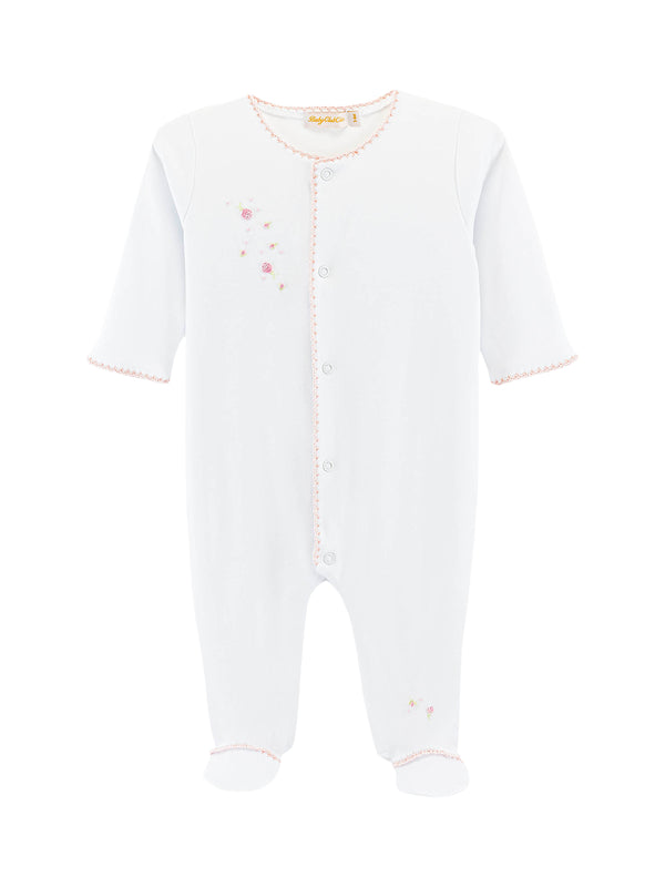 Spring Flowers Footie Pajamas Baby Club Chic White 0-3M 