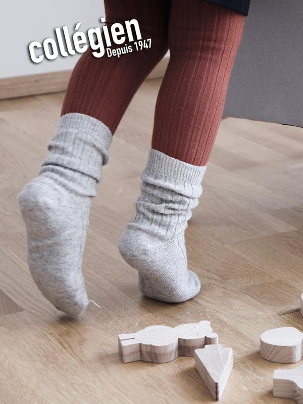 Chamois Wool & Cashmere Ribbed Crew Socks Socks Collégien   