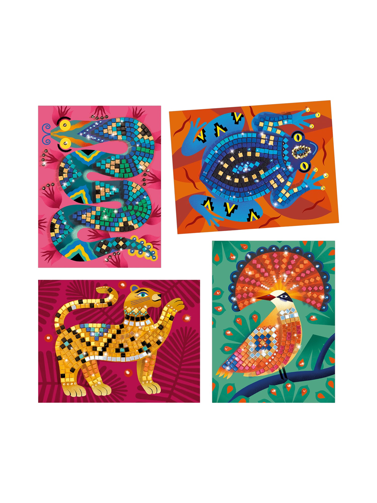 Deep in The Jungle Sticker and Jewel Mosaic Craft Kit Arts & Crafts Djeco   